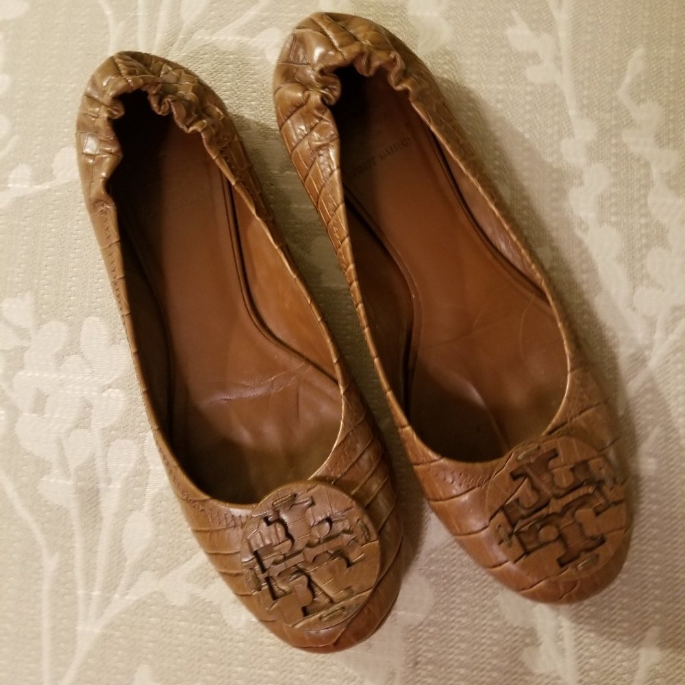 Tory Burch Reva-Italian Croc Print-Tonal Logo